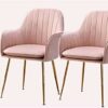 Modern Kitchen Dining Room Chairs Set Of 2 Velvet Dining Chairs,Sturdy Metal Feet with Armrests and Backrest Kitchen Living Room Chairs (Color :