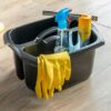 Addis 516932 Utility Cleaning Caddy with Twin Compartment and Handle, Black, 32 x 38.5 x 20 cm