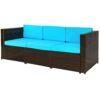 CZDYUF Rattan Patio Furniture Set Wicker Sofa Cushioned Combination Furniture Set Garden Patio Sofa Set