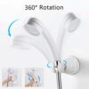 Sunivaca Shower Head Holder with Vacuum Suction Cup, Strong Suction Power, 360° Rotation Adjustable Shower Wall Bracket, Removable Shower Head Mo