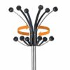 UNILUX Hakea Coat Stand Chrome-Plated Steel and Black Plastic with 12 Round Clothes Hooks and Adjustable Umbrella Stand 176 cm High