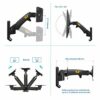 NB North Bayou TV Monitor Wall Mount Bracket Full Motion Articulating Swivel for 17-27 Inch Monitors with Gas Spring (Black Single Extension) F12