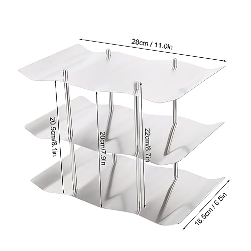 3‑Tier Stainless Steel Tabletop Wine Rack,Wavy Wine Holder Display Shelf Kitchen Accessories,Wine Storage Shelf for Pantry Cabinet, for Bar, Wine