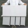 4-Tiers Bathroom Floor Storage Cabinet 8.6'' Small Corner Bathroom Floor Cabinet with Clear Drawers and Casters Waterproof Drawer Cart Storage To
