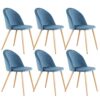 TFIIEXFL A Set Of 6 Dining Chairs With Soft Velvet And Metal Feet, Suit For Kitchen, Dining Room, Living Room, Lounge (Pink/Green/Blue)) (Color :