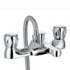 ENKI, Quest, BBT0256, Chrome, Bath Shower Mixer Taps & Shower Attachment, Solid Brass, Easy Clean, Modern Design, Compression Valves, Easy to Ins