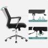 SONGMICS Swivel Desk Chair for Home, Mesh Office Chair with Arms, Lumbar Support, Tilt Mechanism, Adjustable Height, Max. Load Capacity 120 kg, H