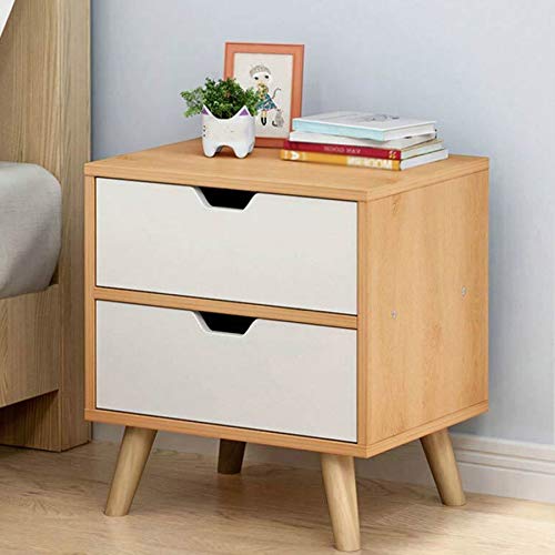LUKEO Bedroom Bedside Table Locker Side Cabinet Locker, Drawer Small Room Bedside Table Solid Wood Feet