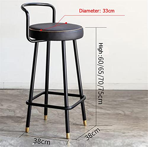 BCLGCF Barstools, Kitchen Counter Bar Chairs with Footrest, Backrest, Breakfast Kitchen High Bar Chairs Metal Leg in Black High Stools Kitchen Ch