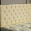 CROWNBEDSUK CHESTERFIELD DIAMANTE BUTTON HEADBOARD IN 2ft5,3ft,4ft,4ft6,5ft,6ft !!!!NEW!!!! (CREAM, 3FT (SINGLE) PLAIN BUTTON)