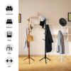 Wooden Tree Coat Rack Stand, 3 Adjustable Sizes 8 Hooks - Corner Coat Racks Free Standing for Office Entryway Bedroom Hall Tree Coat Hanger for H