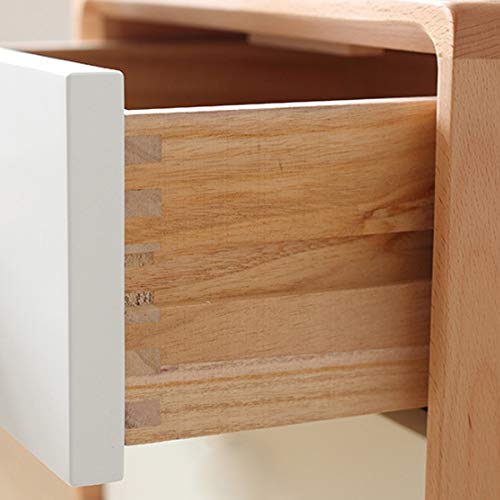 JYDQM Solid Wood Bedside Cabinet Simple Nordic Style Bedroom Cabinet, Double Drawer Design Bedside Cabinet