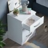 Amazon Brand - Movian High Gloss 3 Drawer Bedside Rectangular Nightstand Cabinet, White, 36 cm D x 40 cm W x 56 cm H