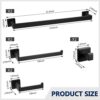 Sieral 9 Pcs Bathroom Hardware Accessories Set Matte Black Towel Bar Set Stainless Steel Bathroom Towel Rack Wall Mounted Black Towel Holder Bath