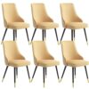 Kitchen Dining Room Furniture Chairs Dining Chairs Set Of 6 Living Room Side Chairs Water Proof PU Leather Kitchen Chairs with Metal Legs Kitchen