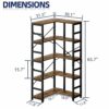 NUMENN 5 Tier Corner Bookshelf, Modern Corner Bookcase, Large Open Shelf Bookcase, Tall Bookshelves Storage Display Rack for Bedroom, Living Room