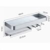 HIGOH Towel Rack Simple Shelf,Wall-Mounted Aluminum Bathroom Storage Towel Rails, Multi-Function Towel Holder with Hook