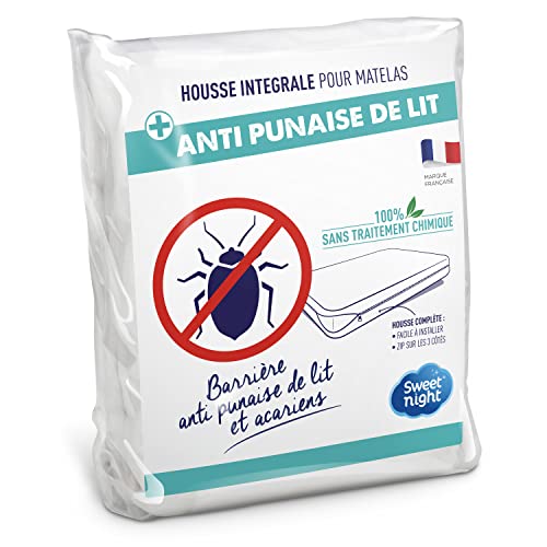 SWEET NIGHT Sweetnight – Full Cover 100 x 200 cm Bed Bug and Anti-Dust Mite | Fully Protects Your Mattress | Zip Closure | No Chemical Treatment