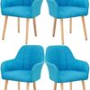 dining chair Dining Chairs Set - Corner Kitchen Counter Chairs, Dining and Kitchen Side Chair with Wood Legs Accent Chair Backrest Armchair for L