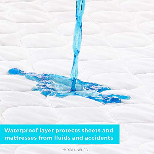 Linenspa 44" x 52" Skid Resistant Waterproof Sheet and Mattress Protector Pad-Highly Absorbent-Machine Washable-Quilted