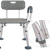 taimowei Adjustble Height Bathroom Seat Shower Chair, Mobility Bath Stool Stools Arm for Bathing Aid Elderly Disabled,Household Goods