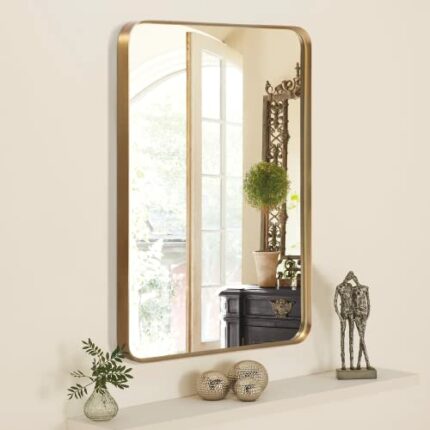 NicBex 32x22 Inch Bathroom Vanity Mirror, Alloy Frame Wall Mirror for Bathroom Vanity, Bedroom, Hallway and Home Deco, Modern and Farmhouse Room