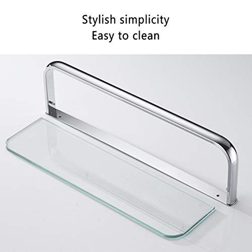 Wall-mounted Glass Shelf Stainless Steel Bathroom Shower Room Storage Rack Easy to Clean Single Layer Kitchen Spice Rack