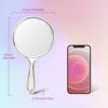 wlertcop Mirror Handheld 1X & 3X Hand Mirror With Handle Double Sided Handheld Mirror Makeup Mirror Magnifying (15 * 27 cm)