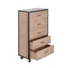 FGHOEV Chest In Weathered Light Oak Chest Of Drawers Suitable For Bedroom Living Room