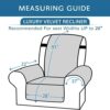MGrow in Style Luxury Velvet Plush Large Width Recliner Chair Cover with Straps Three Pockets, Dog Couch Covers for Armchair Seat Width Up to 28"