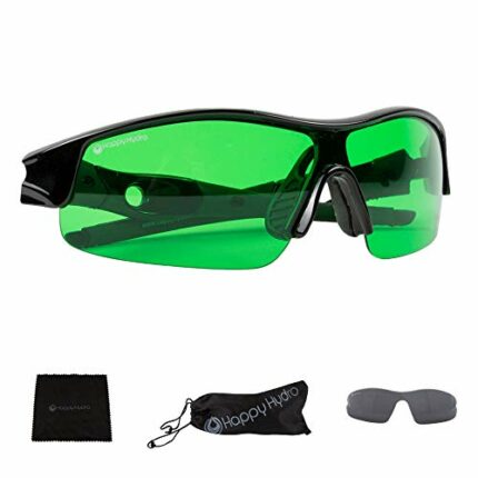 Happy Hydro LED UV Protective Glasses with Green Lenses for Grow Room Hydroponics