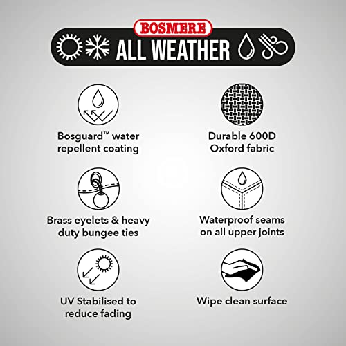 Bosmere All-Weather Round Patio Set Cover 4/6 Seat, 100% Waterproof, UV Protected, Heavy Duty 600D Oxford Fabric, D188 H90cm A520XLC