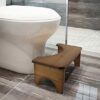 AkoaDa Toilet Stool, Bamboo Toilet Stool, Bathroom Toilet Stool, 35 Degree Heavy Duty C Shaped Stool Bathroom Accessories Foot Stool