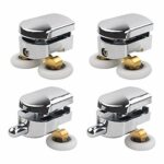 23mm Shower Door Rollers, 4pcs Sliding Shower Doors Wheels Replacement Roller Runner Wheel 2 Top & 2 Bottom Chrome Plated Door Roller fit Glass H