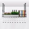 EMISOO Bar Unit Floating Shelves Wall-Mounted Wine Racks, Hanging Wine Glass Holder, Rustic Wine Holder, Wall Shelf Storage Rack, Multi - Functio