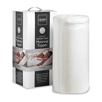 LEWIS'S Memory Foam Mattress Topper - Generous Thickness Mattress Topper with Back Support - Mattress Topper for Sofa Bed, Caravan, Old Mattress
