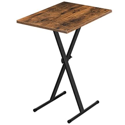 HOOBRO Side Table Height Adjustable, Folding TV Tray Table, TV Dinner Table for Eating, Small Folding Table, Foldable Coffee Snack Table for Smal