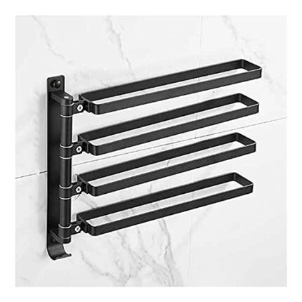 HIGOH Towel Racks, Towel Rail for Bathroom,Aluminum Bathroom Towel Holder,Free Nail Towel Bar,Wall Mounted Swivel Swing Arm Towel Bathroom Access