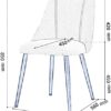 Flannel Dining Chairs Set Of 4 Ergonomic Design Kitchen Chairs with Black Metal Legs Dining Chairs (Color : Orange)