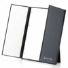 MyLadyMagic Lighted Trifold Makeup Mirror Compact for Cosmetics (Pearl Black)