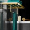 RAKUTE Brushed Gold Towel Rack, Stainless Steel Bathroom Gold Towel Bar, Toilet Paper Holder, Towel Ring, Bathroom Accessories Kit Bathroom Ring