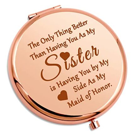 Bridesmaid Thank You Gift For Sister Wedding Gift Compact Makeup Mirror Bachelorette Party Gift Maid Of Honor Gift Best Friend Friendship Gifts C