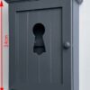 Dark Grey Key Cabinet - keyhole window