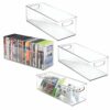mDesign Set of 4 DVD Storage Container - DVD Holder with Grip - Plastic - DVD Storage Box for DVDs, CDs and Video Games - 40.6 cm x 14.6 cm x 12.