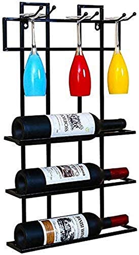 OUSIKA Wine Racks,Wine Lovers/Rustic Wine Shelf Stem Glass Holder & Wine Cork Storage Wall Mounted Metal Wine Rack Organizer Wine Glass Rack Hang