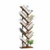 Yusong Tree Bookshelf, Floor Standing Bookcase with Steel Pipe for Living Room Bedroom, Organizer Shelves for Home Office (Brown, 9 Tier)