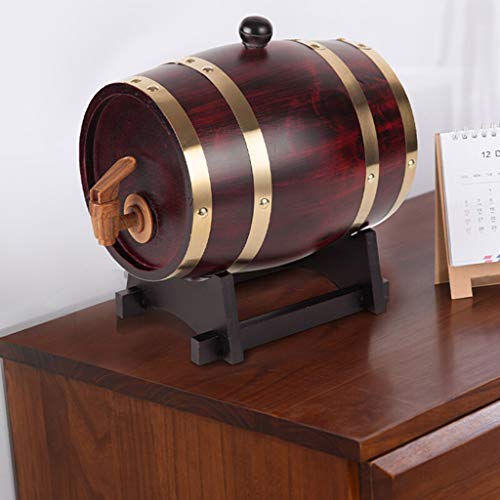 Stylish Simplicity Wine Shelf Oak Barrel, Home Wine/Beer Storage Room, Wooden with Faucet, PIBM