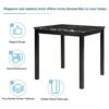 WALNUT 5 Piece Kitchen Dining Table Set Marble Top Height Dining Table Set With 4 Leather Upholstered Chairs