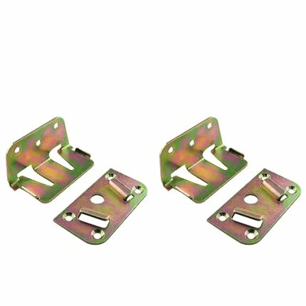 Bed Rail Bracket JCBIZ 2pcs Color-Plated Metal Wood Bed Rail Fittings Bed Slat Connector