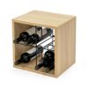 Compactor Rhone Wine Rack Cube, Holds 16 Bottles, Metal and Wood, Brown/Black, 36 x 30 x 36.5 cm, RAN10332